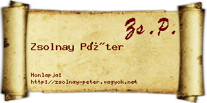 Zsolnay Péter névjegykártya